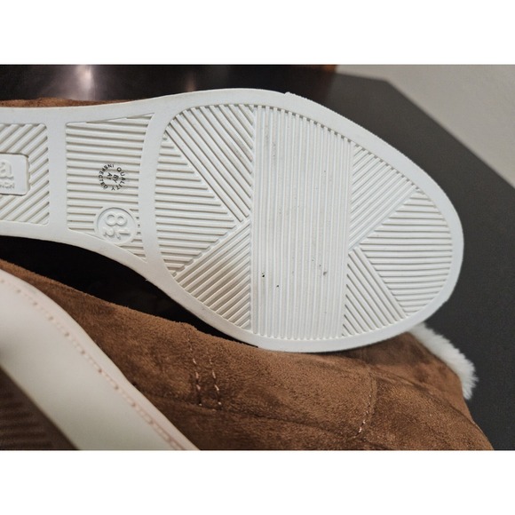 a.n.a *NEW* Wedge Brown Faux Suede/Fur Lined Ankle WARM Bootie Sz W/8.5 NWOB - Picture 11 of 12